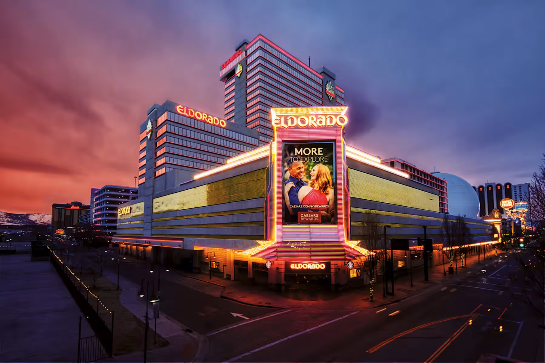 Exterior of Eldorado Resort Casino, Trademark Collection by Wyndham hotel in Reno, Nevada