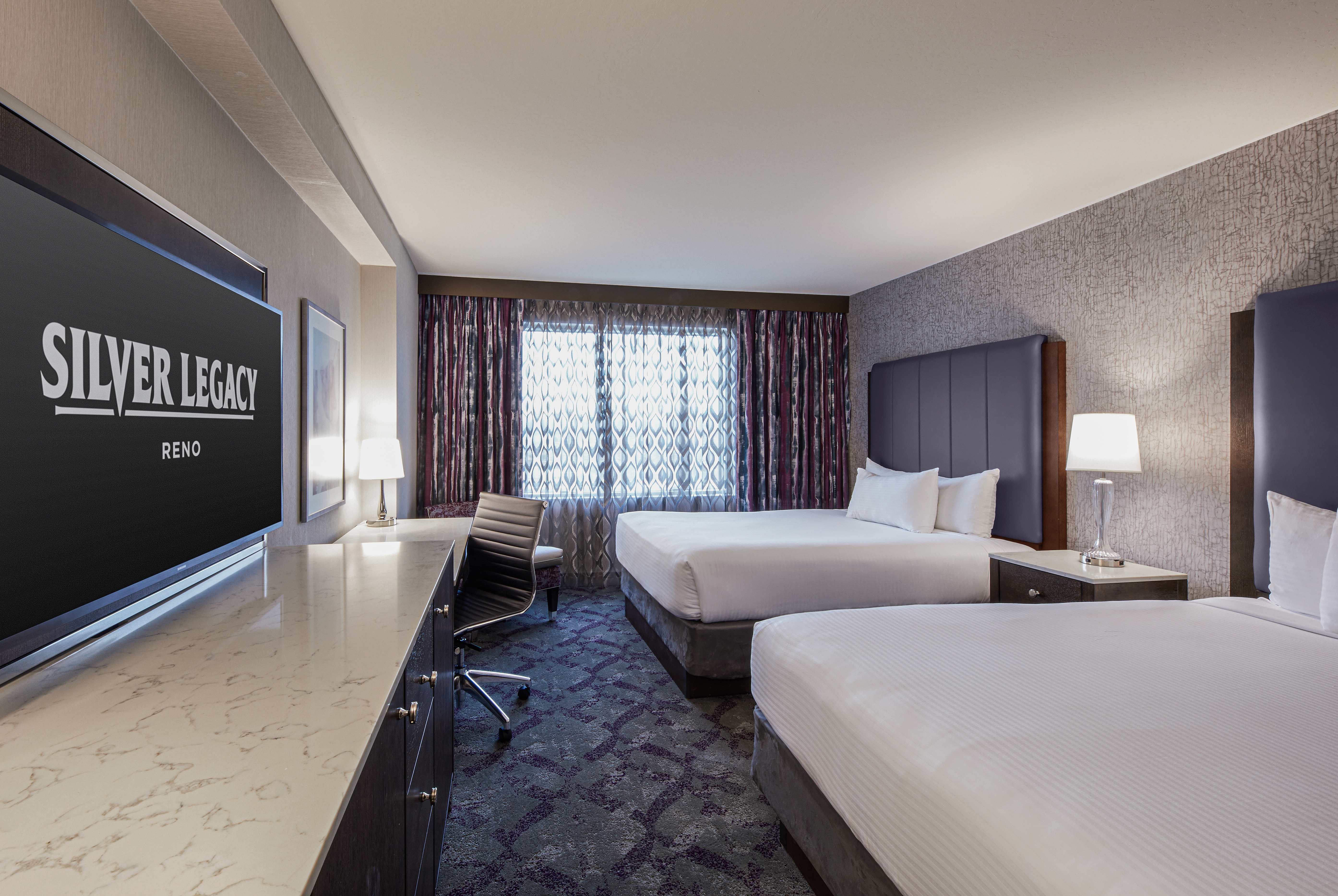 Guest room at the Silver Legacy Resort Casino, Trademark Collection by Wyndham in Reno, Nevada